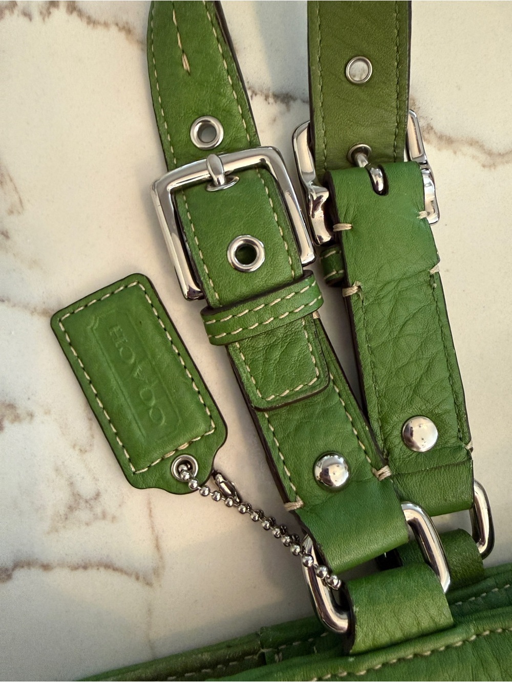 Coach Hamilton Y2K Vintage Green leather tote - Picture 6 of 9